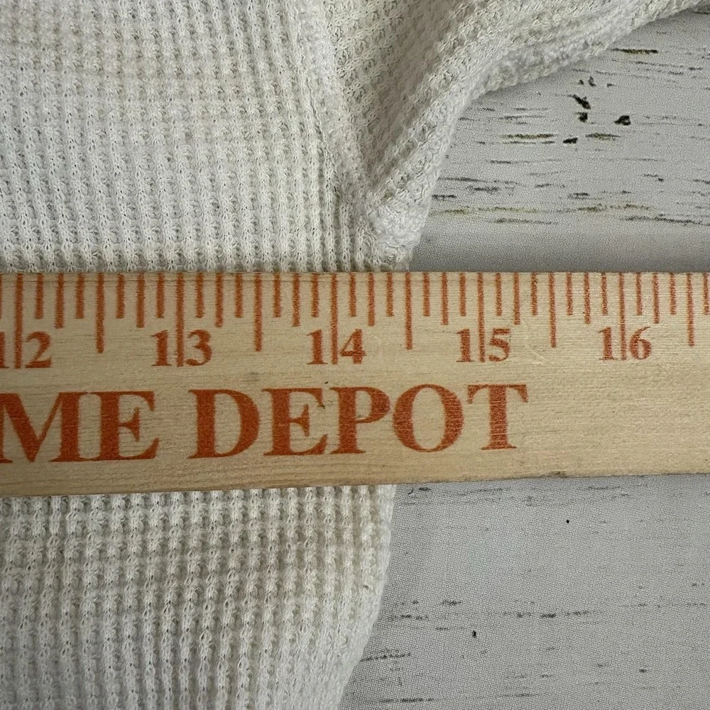Vintage J.E. Morgan Long Johns Thermal Shirt Mens L White Waffle Knit USA Made